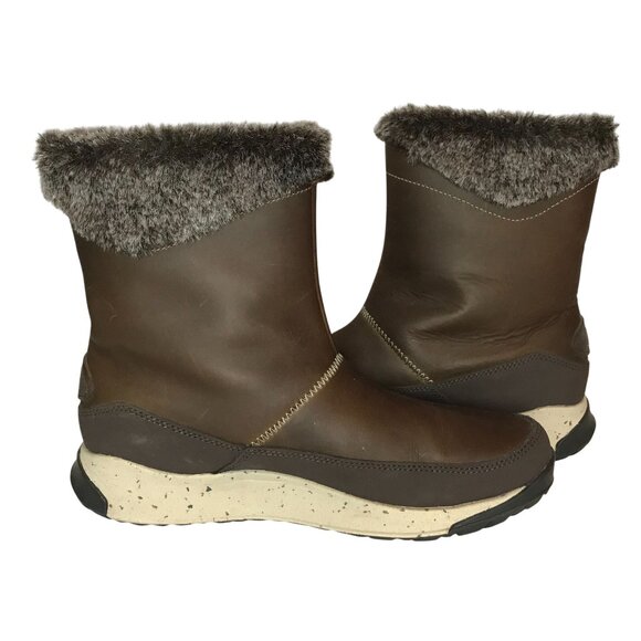 Chaco Womens Waterproof Brown Winter Boots Size 8 Faux Fur Trim - Picture 5 of 12